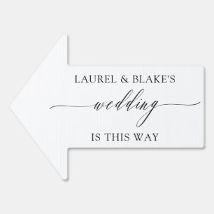 Delicate Calligraphy Wedding This Way Arrow Sign