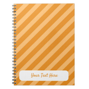 Delicate Carrot Orange diagonal stripes pattern Notebook
