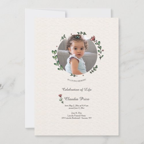 Delicate Celebration of Life Photo Card