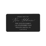 Delicate Charcoal Please Note Our New Address Label<br><div class="desc">These delicate charcoal please note our new address labels are perfect for a modern holiday card or moving announcement envelope. The romantic minimalist design features lovely and elegant typography on a dark gray background with a clean and simple look.</div>