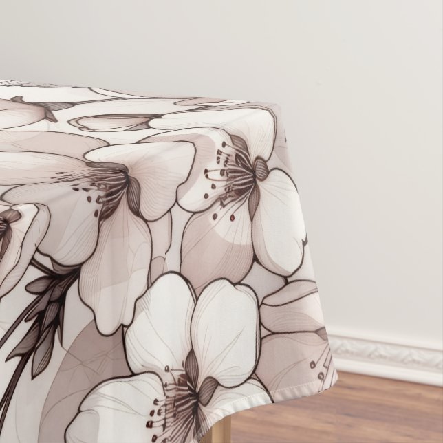 Delicate Cherry Blossom Design Tablecloth (In Situ)