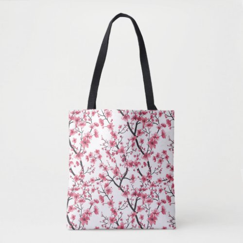 Delicate Cherry Blossom Pattern Tote Bag