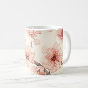 Delicate Cherry Blossom Seamless Floral Coffee Mug