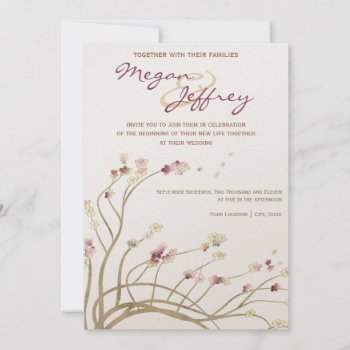 Delicate Cherry Blossom Wedding Invitation by perfectwedding at Zazzle