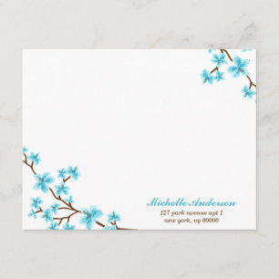 Delicate Cherry Blossoms Custom Flat Note Cards