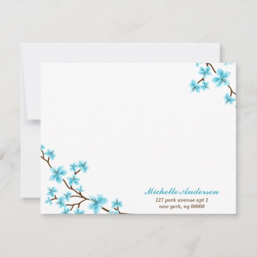 Delicate Cherry Blossoms Custom Flat Note Cards