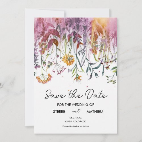 Delicate Chic Wildflowers Save The Date