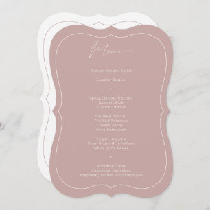 Delicate Classic Dusty Rose Calligraphy Wedding  Menu
