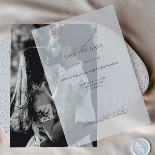 Delicate Classic Wedding Save the Date Card  Vellum Invitations (Delicate Classic Wedding Save the Date Card Vellum Invitations)