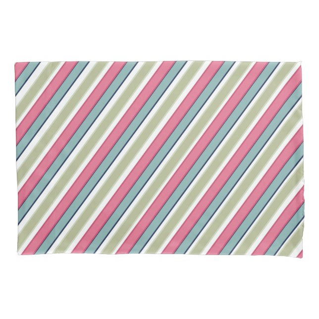 Delicate color stripes pillow case (Front)