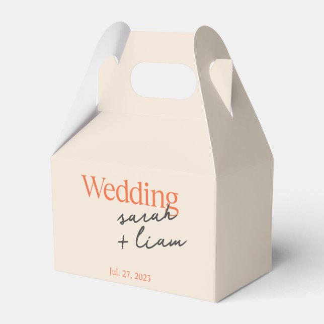 Delicate Colorful Calligraphy Thank You Favor Box (Front Side)