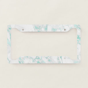 Delicate Coral Clouds Art Navy Blue Sky Pastel License Plate Frame