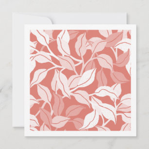Delicate Coral Leaf Canopy Silhouette Art Note Card