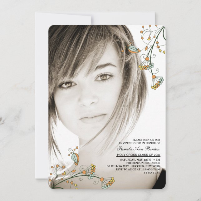 Delicate Corners Photo Invitation (Front)