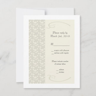 Delicate Cream Floral Wedding RSVP Note Cards