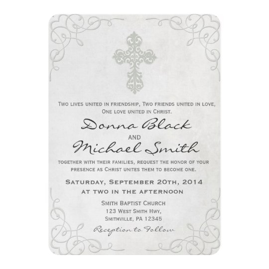 Delicate Cross Religious Wedding Invitations Zazzle Delicate Cross Religious Wedding Invitations