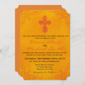 Delicate Cross Religious Wedding Invitations (Front/Back)
