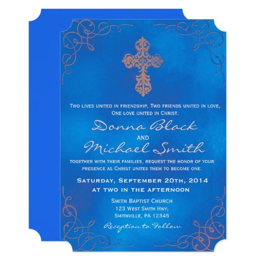 Delicate Cross Religious Wedding Invitations | Zazzle.com