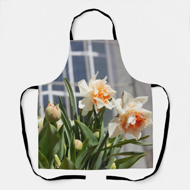 Delicate cute daffodils spring     apron (Front)
