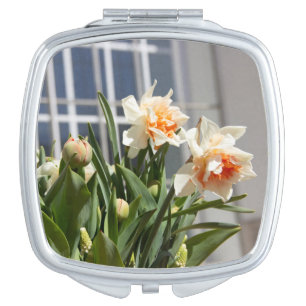 Delicate cute daffodils spring   compact mirror