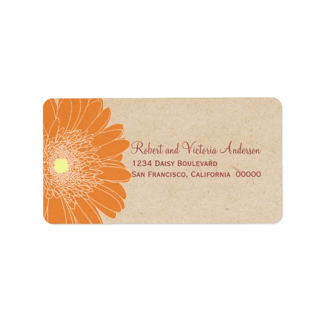 Delicate Daisies Address Labels, Orange Label (Front)
