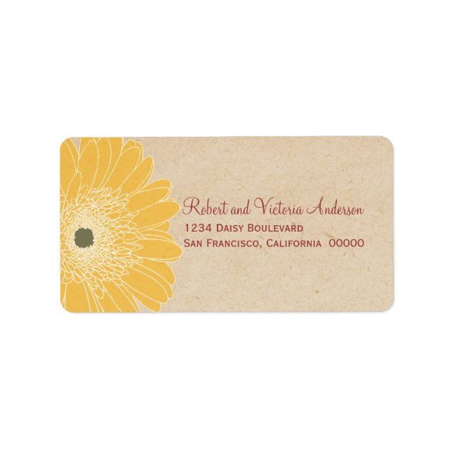 Delicate Daisies Address Labels, Yellow Label (Front)