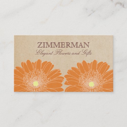 Delicate Daisies Business Card, Orange Flowers