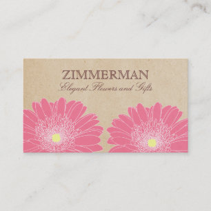 Delicate Daisies Business Card, Pink Flowers Business Card