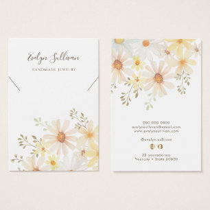 Delicate daisies necklace display card