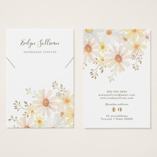 Delicate daisies necklace display card