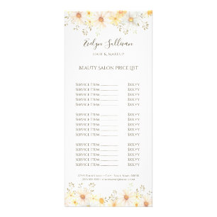 Delicate daisies price list rack card