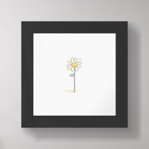 Delicate Daisy Illustration - Simple Sweet Flower Framed Art