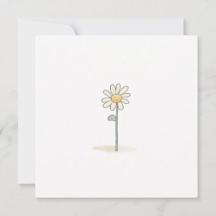 Delicate Daisy Illustration - Simple Sweet Flower Holiday Card