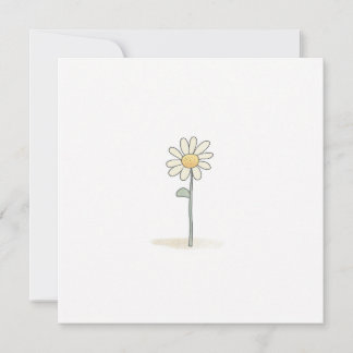 Delicate Daisy Illustration - Simple Sweet Flower Holiday Card