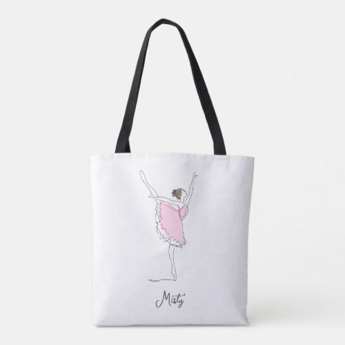 Delicate Dancing Ballerina in Pink Tote Bag