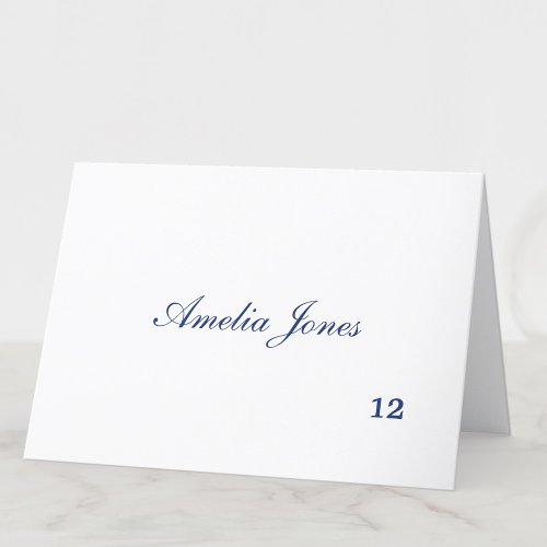 Delicate Dark Blue Guest Name Place Card