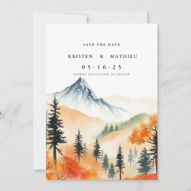 Delicate Digital Mountain Save The Date (Front)