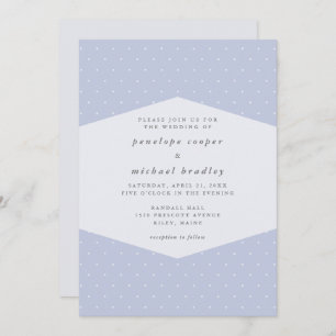 Delicate Dots Pretty Blue Wedding Invitation