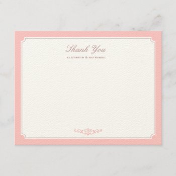 Delicate Dream Thank You Flat Notecard Pink by spinsugar at Zazzle