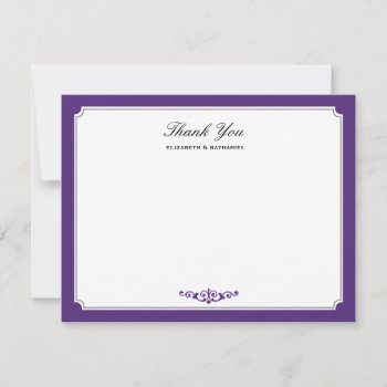 Delicate Dream Thank You Flat Notecard Purple by spinsugar at Zazzle