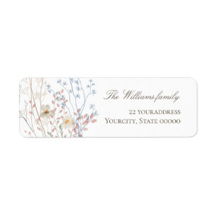 delicate dried wildflowers Return Address Label