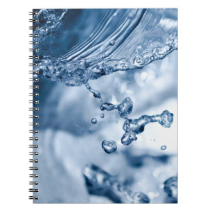 Delicate drops of light blue water   notebook