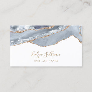 delicate dusty blue agate business card