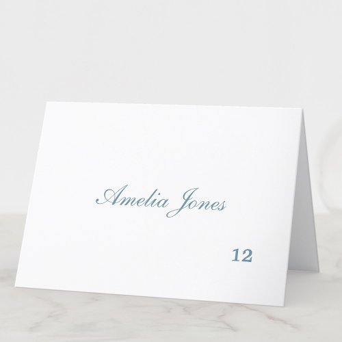 Delicate Dusty Blue Guest Name Place Card