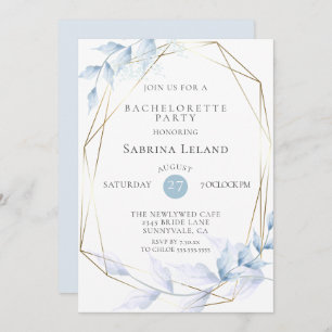 Delicate Dusty Blue Pale Lilac Foliage Invitation