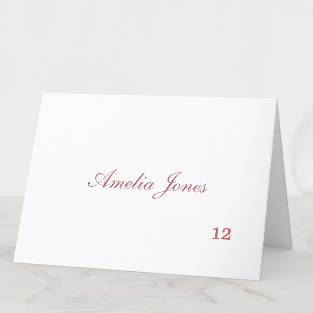 Delicate Dusty Rose Guest Name Place Card (Creator Uploaded)