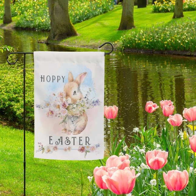 Delicate Easter Baby Bunny Floral Bouquet Garden Flag (Creator Uploaded)