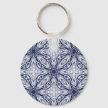 Delicate elegance blue and white keychain