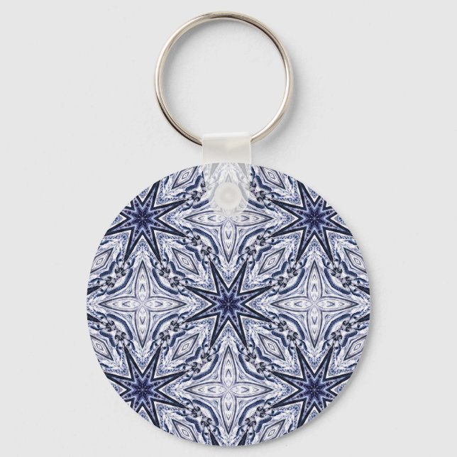 Delicate elegance blue and white keychain (Front)
