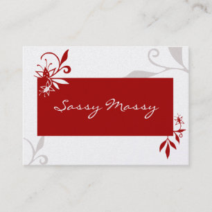 Delicate Elegance in Red Chubby Business Cards
